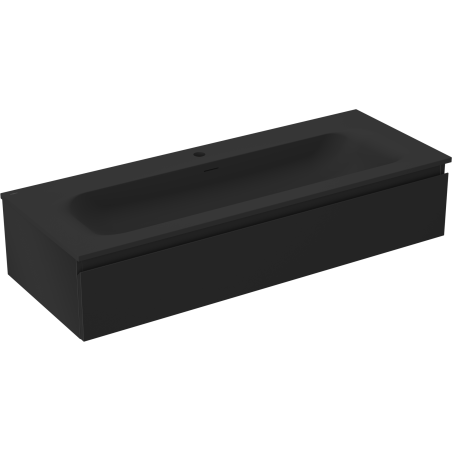 Mexen Orio vonios spintelė 120 cm su praustuvu Vela, 1 stalčius, juodas matinis - 91A10-12023-1-BF71-W23M71