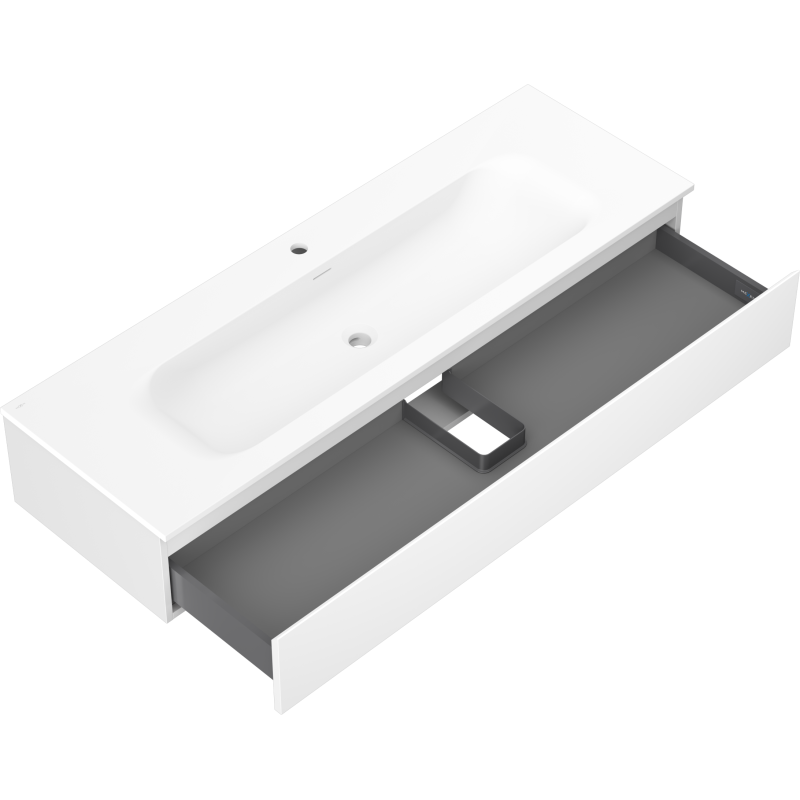 Mexen Orio vonios spintelė 140 cm su Vela praustuvu, 1 stalčius, balta matinė - 91A10-14023-1-BF01-W23M01