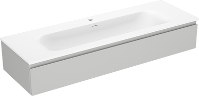 Mexen Orio vonios spintelė 140 cm su kriaukle Vela, 1 stalčius, pilka matinė/balta matinė - 91A10-14023-1-BF62-W23M01