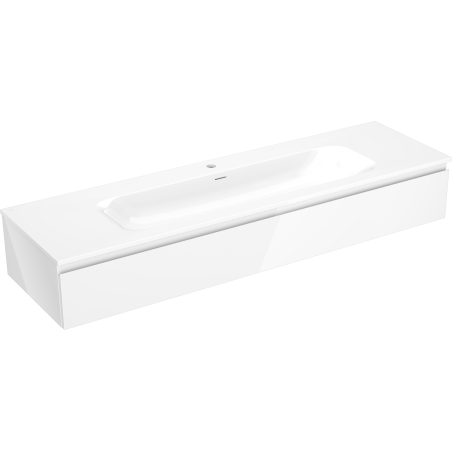 Mexen Orio vonios kambario spintelė 160 cm su praustuvu Vela, 1 stalčius, blizgiai balta - 91A10-16023-1-BF00-W23M00