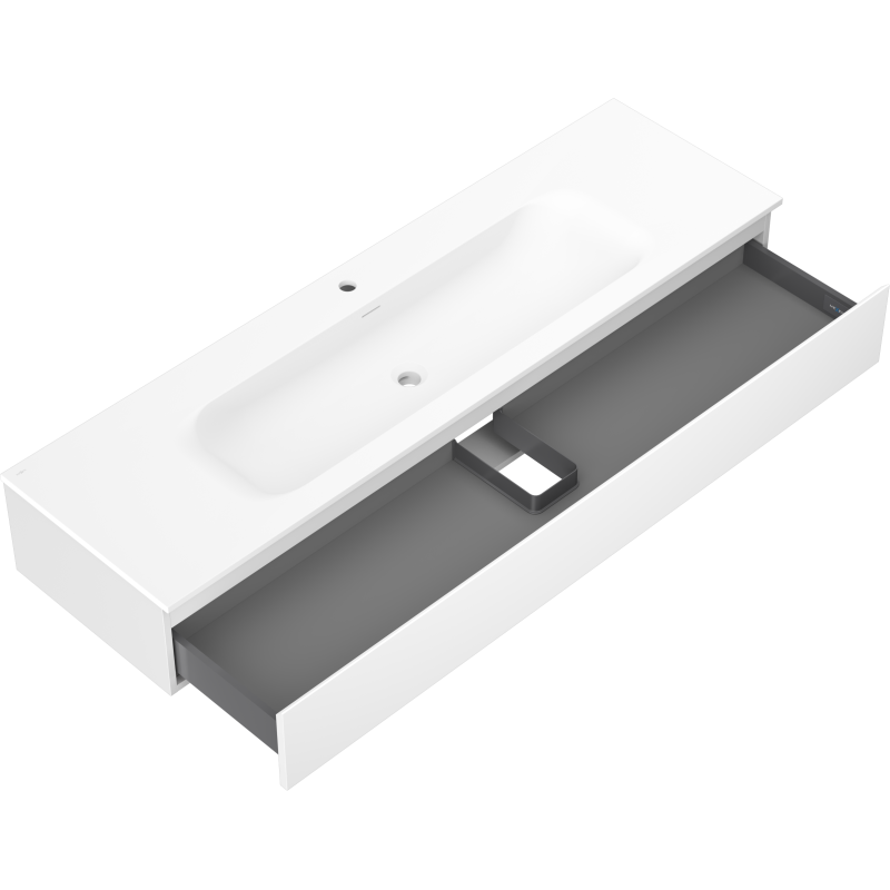 Mexen Orio vonios kambario spintelė 160 cm su Vela kriaukle, 1 stalčius, balta matinė - 91A10-16023-1-BF01-W23M01