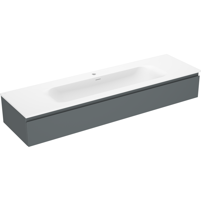 Mexen Orio vonios spintele 160 cm su praustuvu Vela, 1 stalčius, grafitas matinis/balta matinis - 91A10-16023-1-BF66-W23M01