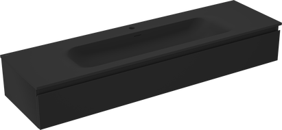 Mexen Orio vonios kambario spintelė 160 cm su Vela kriaukle, 1 stalčius, juoda matinė - 91A10-16023-1-BF71-W23M71