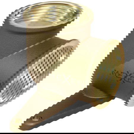 Mexen BRASS žalvarinis alkūninė sieninė jungtis su laikikliu 1/2 vidinis sriegis x 1/2 vidinis sriegis - W97408-1212
