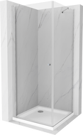 Mexen Pretoria pakreipiama dušo kabina 70 x 70 cm, Skaidrus, Chromo + dušo padėklas Flat - 852-070-070-01-00-4010