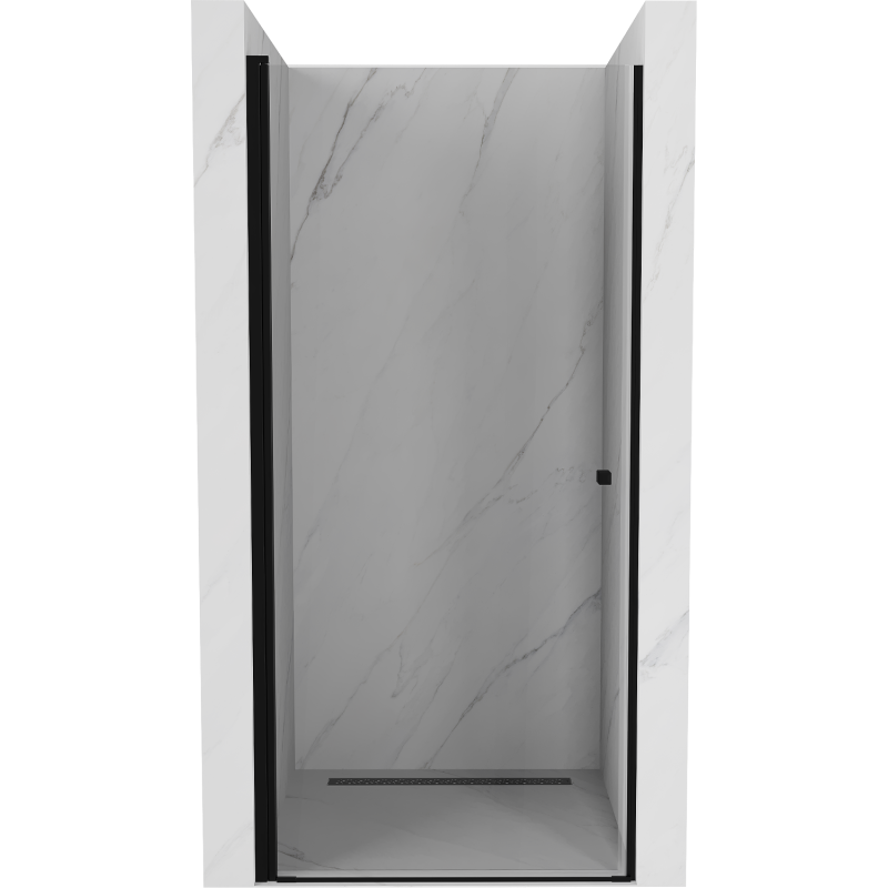 Mexen Pretoria pakreipiamos dušo durys 70 cm, Skaidrus, Juoda - 852-070-000-70-00