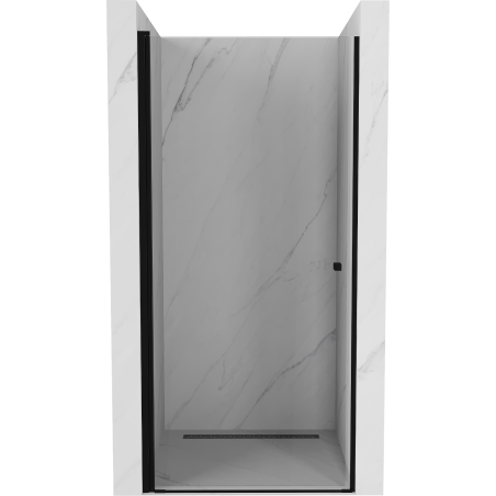 Mexen Pretoria pakreipiamos dušo durys 80 cm, Skaidrus, Juoda - 852-080-000-70-00