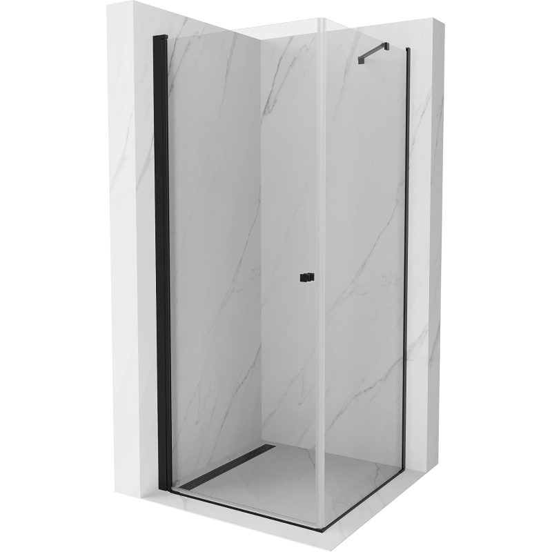 Mexen Pretoria pakreipiama dušo kabina 70 x 70 cm, Skaidrus, Juoda - 852-070-070-70-00