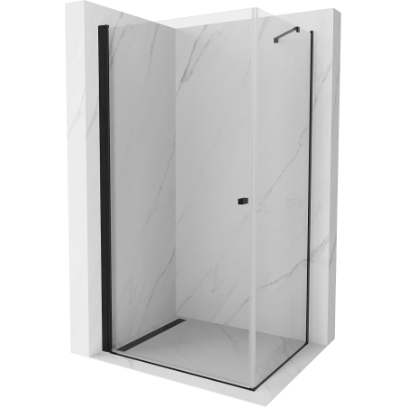 Mexen Pretoria atvira dušo kabina 90 x 80 cm, permatoma, juoda - 852-090-080-70-00