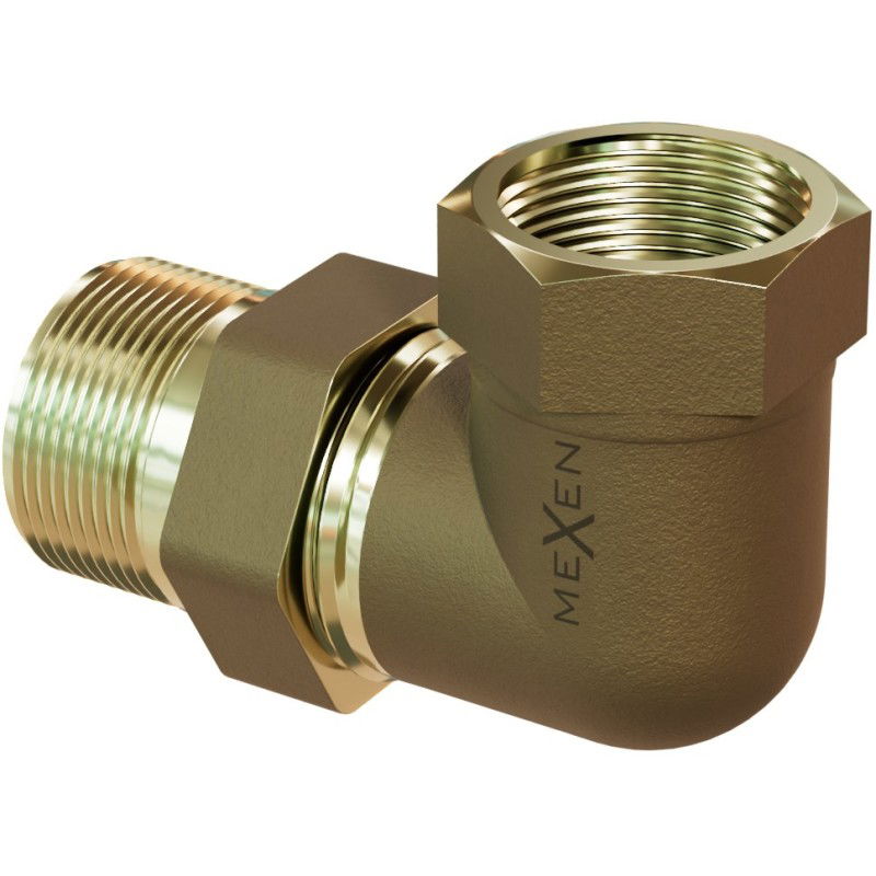 Mexen BRASS žalvarinis kampinis adapteris 6/4 GZ x 6/4 GW - W97418-6464