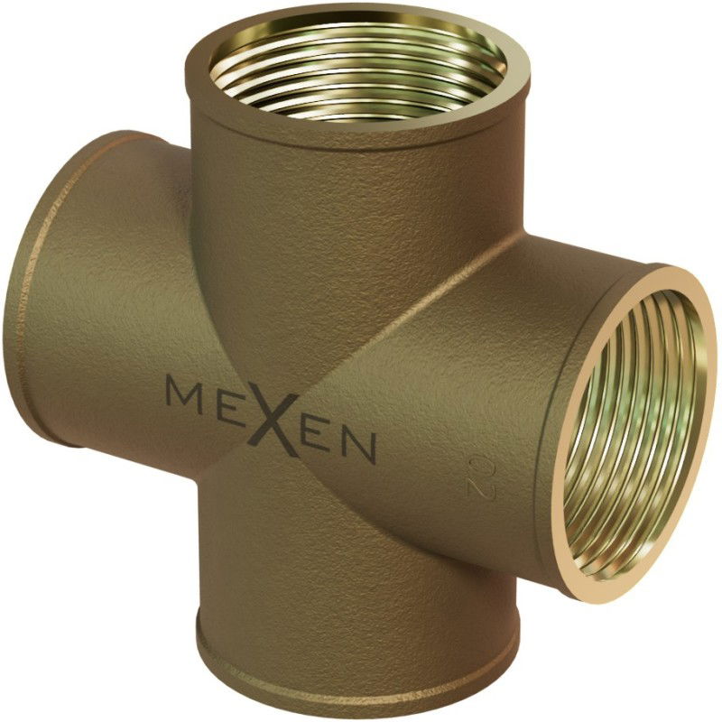 Mexen BRASS keturšakis žalvarinis 1/2 GW x 1/2 GW x 1/2 GW x 1/2 GW - W97418-12121212