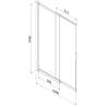 Mexen Fox dviejų dalių slankiojanti dušo sienelė 100 x 150 cm, permatoma, balta - 891-100-002-20-00