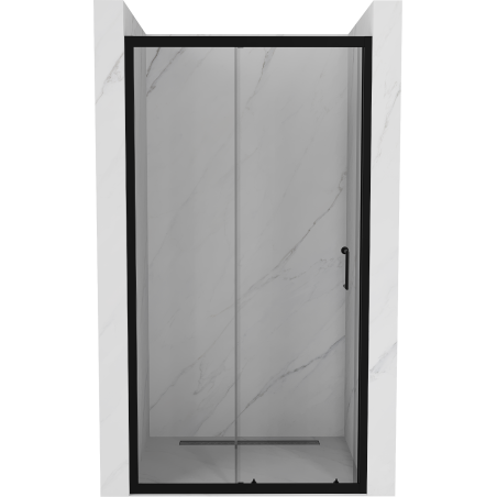 Mexen Apia stumdomos dušo durys 135 cm, Skaidrus, Juoda - 845-135-000-70-00