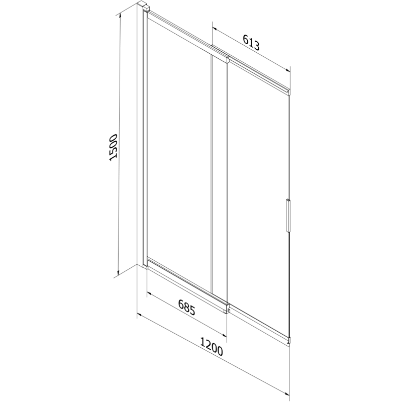 Mexen Fox vonios ekrano skydelis, 2-dalių slankiojantis 120 x 150 cm, skaidrus, gun gray šlifuotas - 891-120-002-66-00