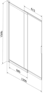 Mexen Fox vonios ekrano skydelis, 2-dalių slankiojantis 120 x 150 cm, skaidrus, gun gray šlifuotas - 891-120-002-66-00