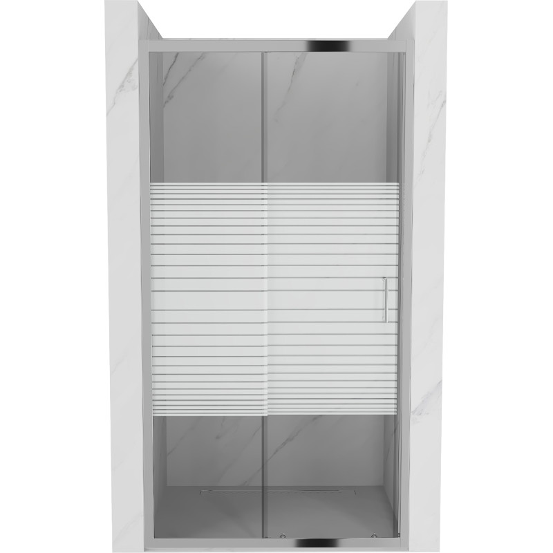 Mexen Apia stumdamosios dušo durys 150 cm, juostos, chromas - 845-150-000-01-20