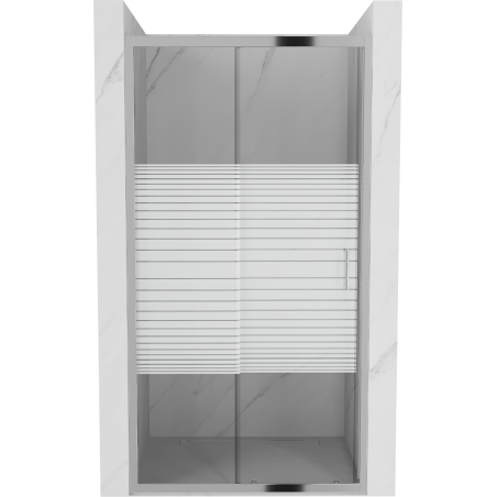 Mexen Apia stumdomos dušo durys 150 cm, juostos, chromas - 845-150-000-01-20