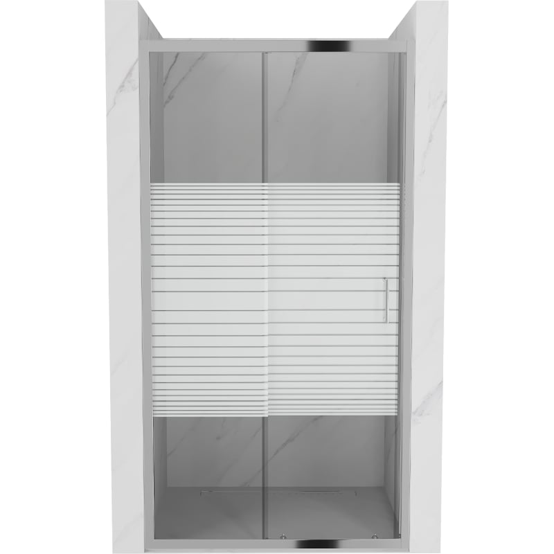 Mexen Apia stumdomos dušo durys 135 cm, juostos, chromas - 845-135-000-01-20