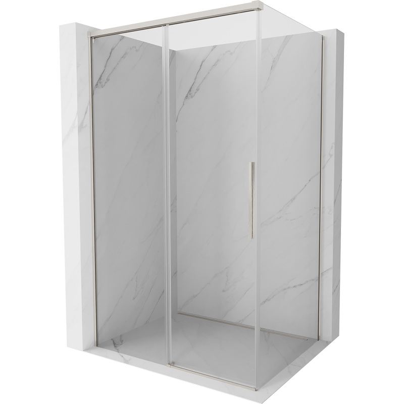 Mexen Rox 120 x 75 cm stumdomas dušo kabinas, permatomas, šlifuotas nikelis - 8C2-140-075-97-00