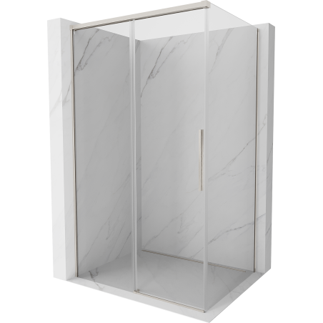 Mexen Rox 120 x 75 cm stumdomas dušo kabinas, permatomas, šlifuotas nikelis - 8C2-140-075-97-00