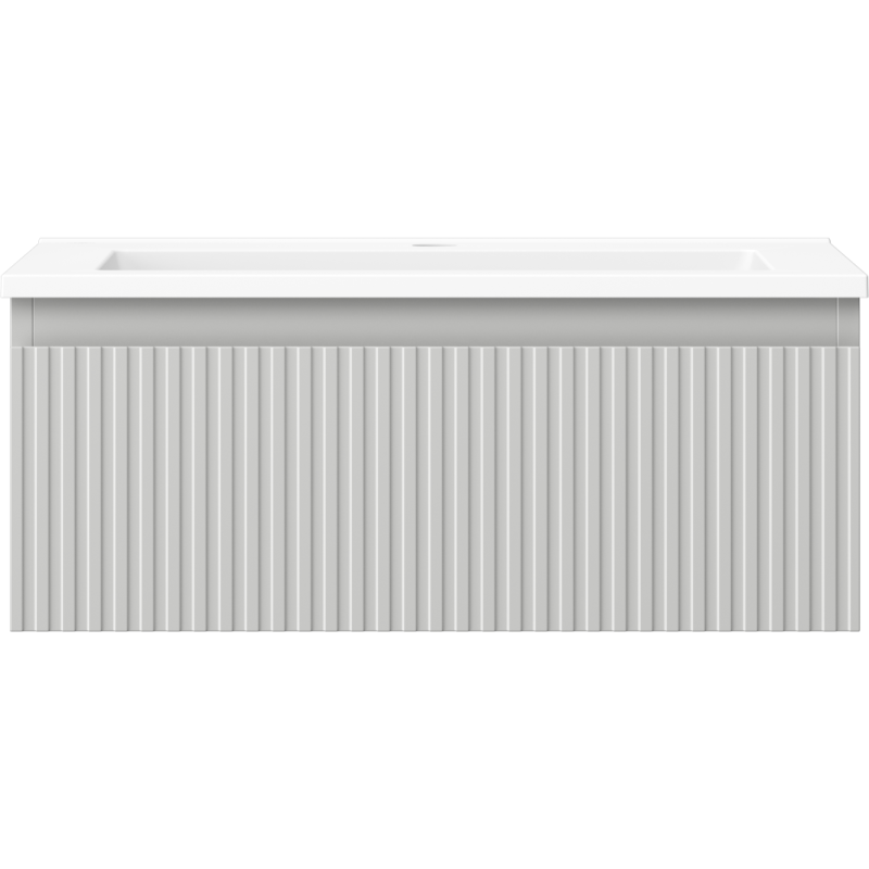 Mexen Rivel vonios spintelė 60 cm su Otis praustuve, 1 stalčius, grioveliai, pilka matinė/balta matinė