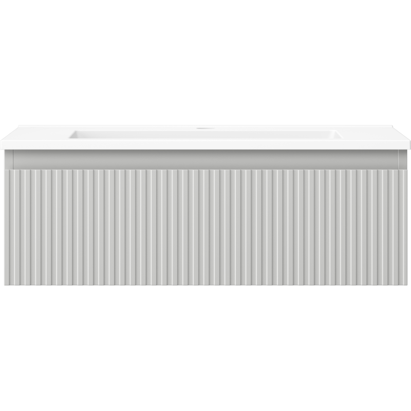 Mexen Rivel vonios kambario spintelė 70 cm su Otis praustuvu, 1 stalčius, rifliuota, pilka matinė/balta matinė