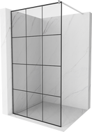 Mexen Kioto dušo siena Walk-in 120 x 200 cm, juodas tinklelis 8 mm, chromas - 800-120-101-01-77