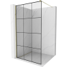 Mexen Kioto dušo siena Walk-in 100 x 200 cm, juodas tinklelis 8 mm, auksinė - 800-100-101-50-77