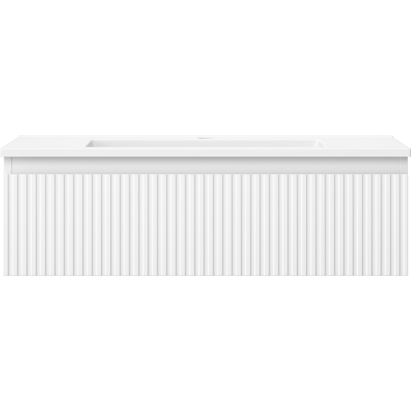 Mexen Rivel vonios spintelė 80 cm su kriaukle Otis, 1 stalčius, grioveliais, matinė balta - 91A20-08023-1-BF01-W18M01