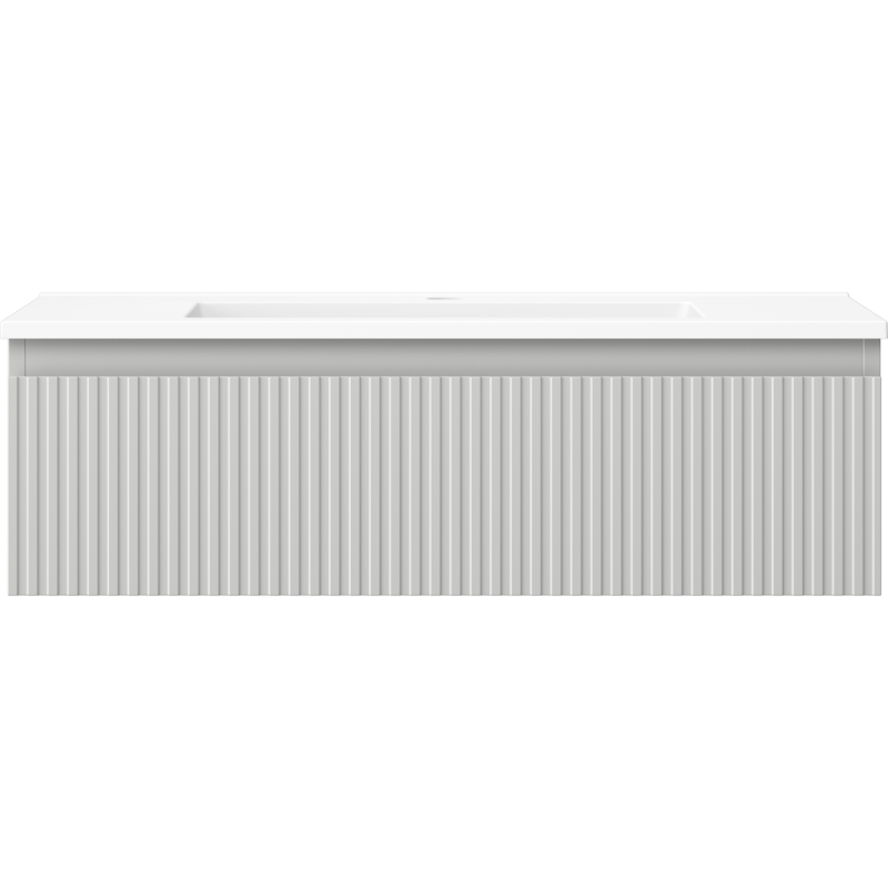 Mexen Rivel vonios spintelė 80 cm su praustuvu Otis, 1 stalčius, grioveliais, pilka matinė / balta matinė