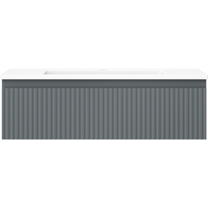 Mexen Rivel vonios spintelė 80 cm su Otis praustuvu, 1 stalčius, rifliuota, grafito matinis/baltas matinis