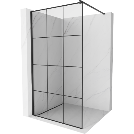 Mexen Kioto dušo sienelė Walk-in 100 x 200 cm, juodas tinklelis 8 mm, juoda - 800-100-101-70-77