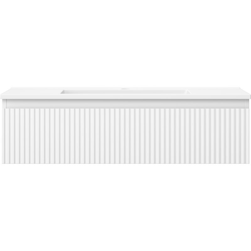 Mexen Rivel vonios kambario spintelė 90 cm su Otis praustuvu, 1 stalčius, rifliuota, balta matinė - 91A20-09023-1-BF01-W18M01