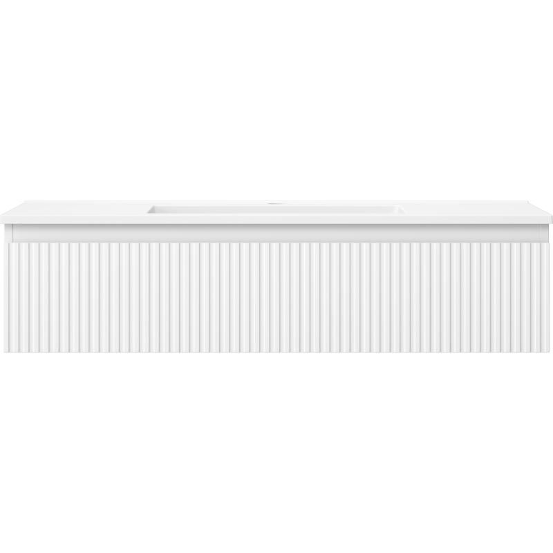 Mexen Rivel vonios spintelė 100 cm su Otis praustuvu, 1 stalčius, griovelinė, balta matinė - 91A20-10023-1-BF01-W18M01