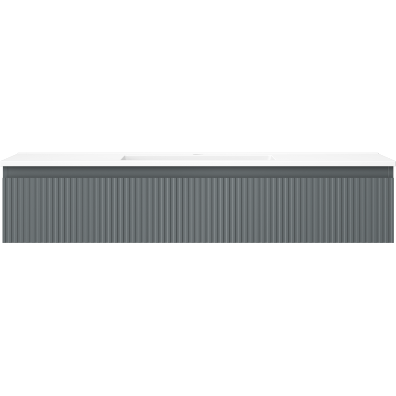 Mexen Rivel vonios spintelė 120 cm su praustuvu Otis, 1 stalčius, rifliuota, matinė grafito/balta - 91A20-12023-1-BF66-W18M0