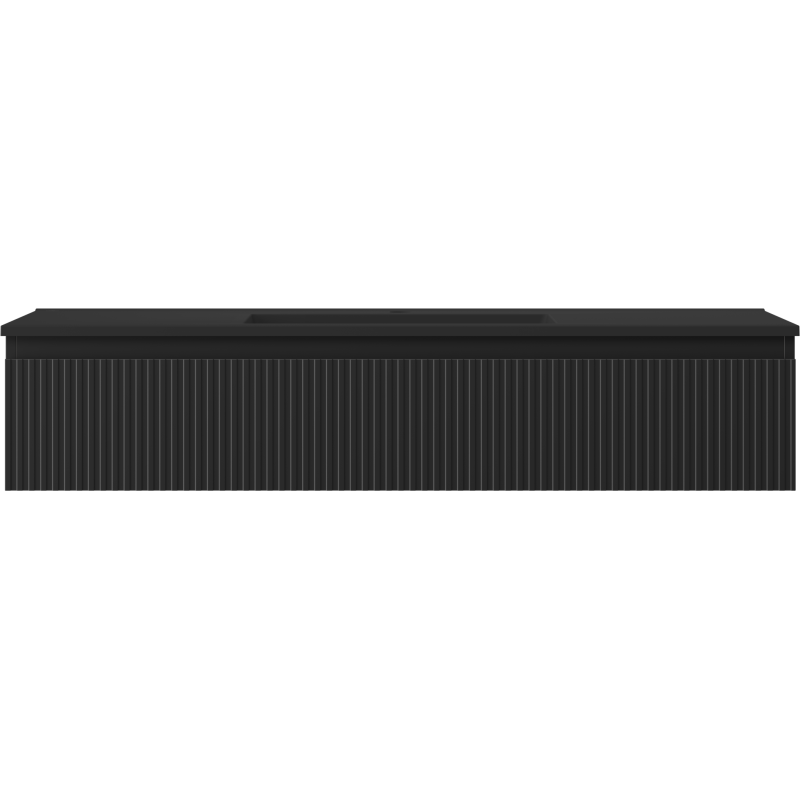 Mexen Rivel vonios spintelė 120 cm su Otis praustuvu, 1 stalčius, rifliuotas, juodas matinis - 91A20-12023-1-BF71-W18M71