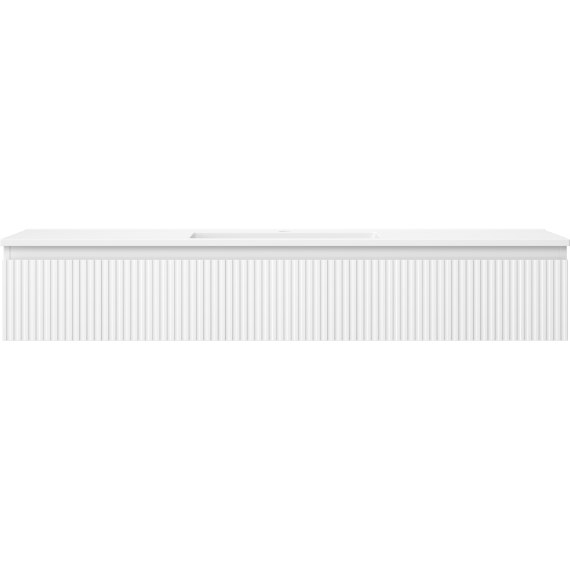 Mexen Rivel vonios kambario spintelė 140 cm su praustuvu Otis, 1 stalčius, rifliuota, balta matinė - 91A20-14023-1-BF01-W18M01