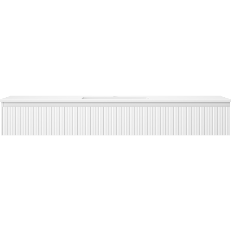 Mexen Rivel 160 cm vonios spintelė su kriaukle Otis, 1 stalčius, rifliuotas, baltas matinis - 91A20-16023-1-BF01-W18M01