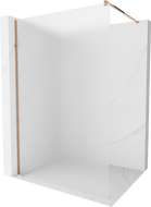 Mexen Kioto dušo siena Walk-in 130 x 200 cm, šerkšnys 8 mm, rožinis auksas - 800-130-101-60-30
