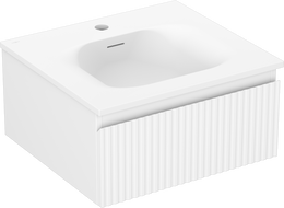 Mexen Rivel vonios spintelė 50 cm su praustuvu Vela, 1 stalčius, grioveliai, balta matinė - 91A20-05023-1-BF01-W23M01