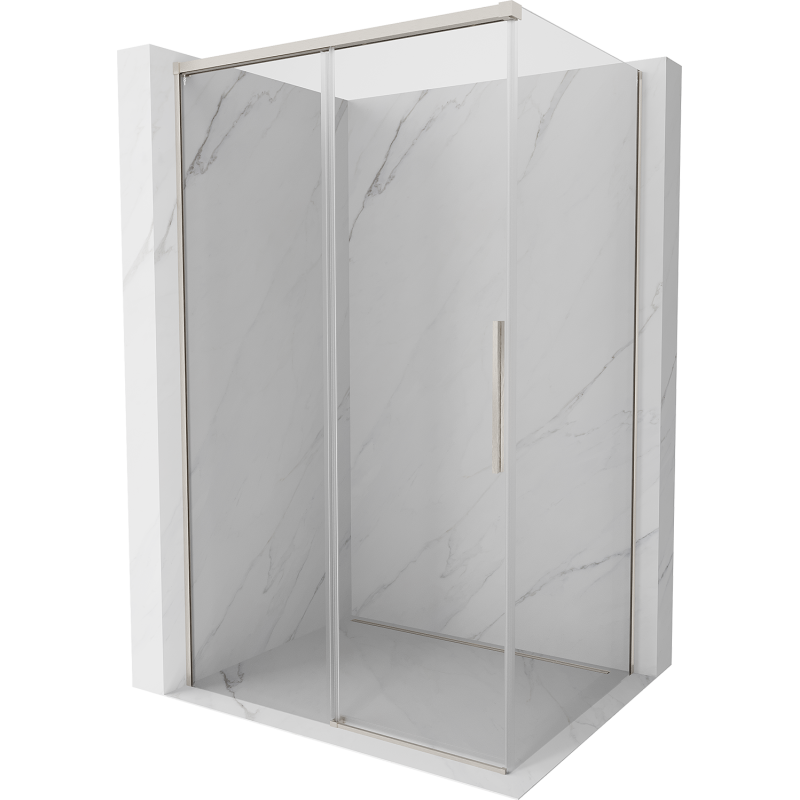 Mexen Rox stumdomos dušo kabina 155 x 85 cm, skaidri, šlifuotas nikelis - 8C2-155-085-97-00
