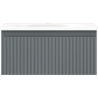 Mexen Rivel vonios spintelė 50 cm su praustuvu Vela, 1 stalčius, grioveliai, matinė grafito/balta matinė