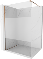Mexen Kioto Dušo siena Walk-in 140 x 200 cm, permatomi/matiniai 8 mm, rožinis auksas - 800-140-101-60-35