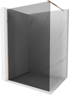 Mexen Kioto dušo siena Walk-in 130 x 200 cm, grafitas 8 mm, rožinis auksas - 800-130-101-60-40