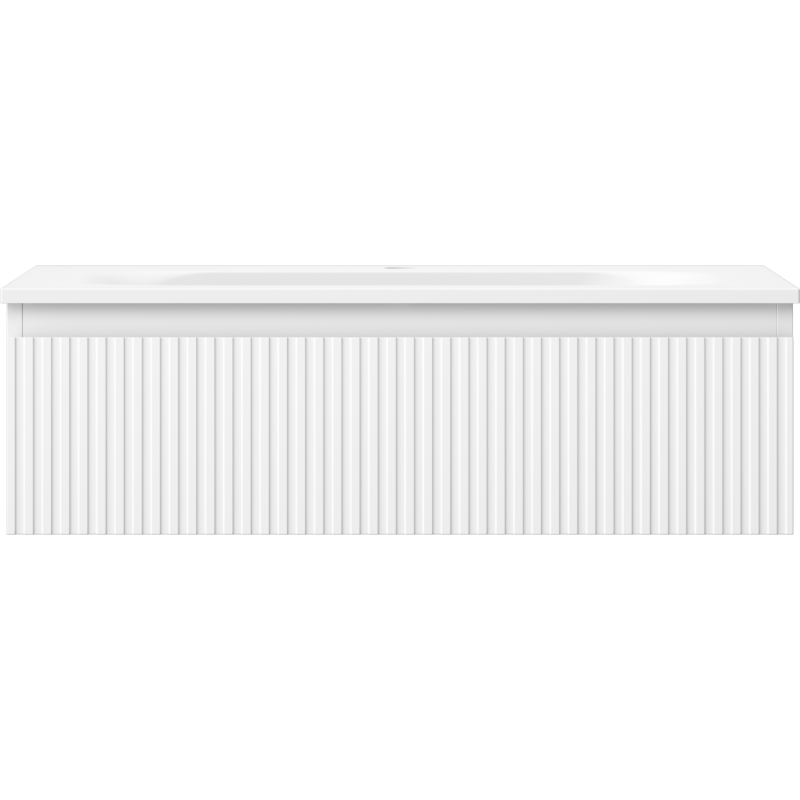 Mexen Rivel vonios kambario spintelė 80 cm su Vela kriaukle, 1 stalčius, gofruota, balta matinė - 91A20-08023-1-BF01-W23M01