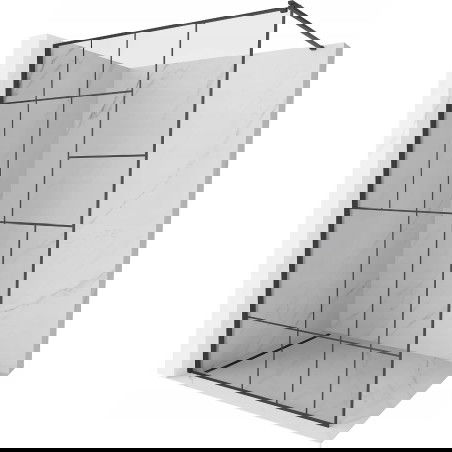 Mexen Kioto dušo pertvara Walk-in 90 x 200 cm, juodas raštas 8 mm, juoda - 800-090-101-70-78