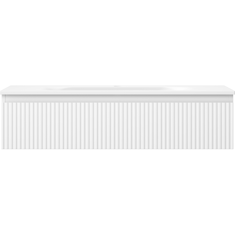 Mexen Rivel vonios kambario spintelė 100 cm su praustuvu Vela, 1 stalčius, rifliuota, balta matinė - 91A20-10023-1-BF01-W23M01