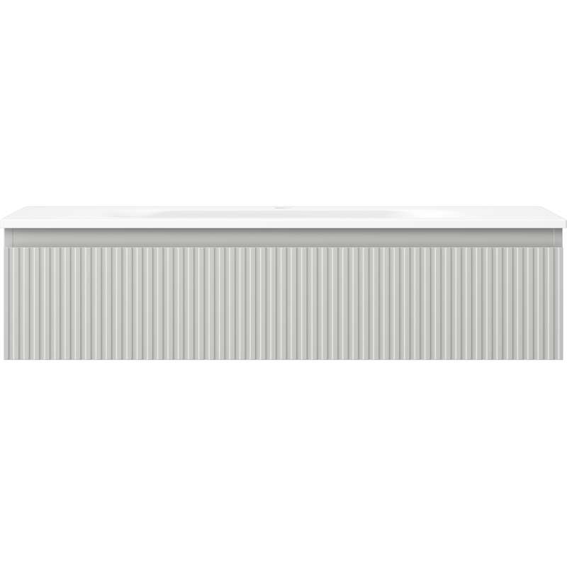 Mexen Rivel vonios spintelė 100 cm su praustuvu Vela, 1 stalčius, rifliuota, pilka matinė/balta matinė