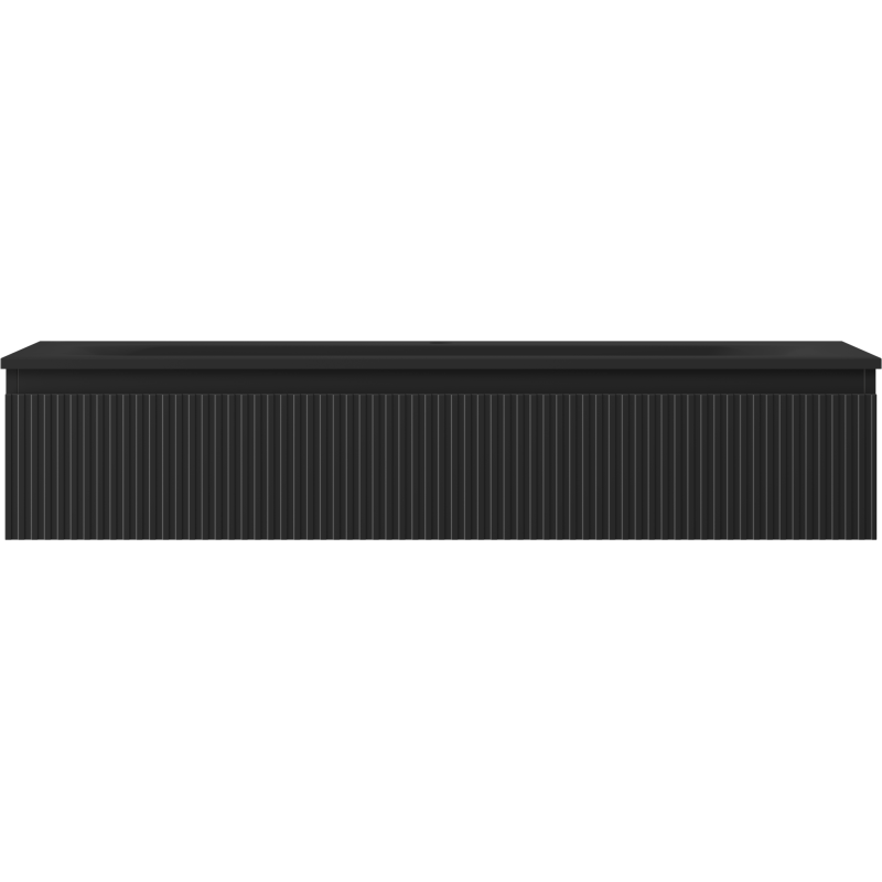 Mexen Rivel vonios spintelė 120 cm su praustuvu Vela, 1 stalčius, rifliuota, juoda matinė - 91A20-12023-1-BF71-W23M71