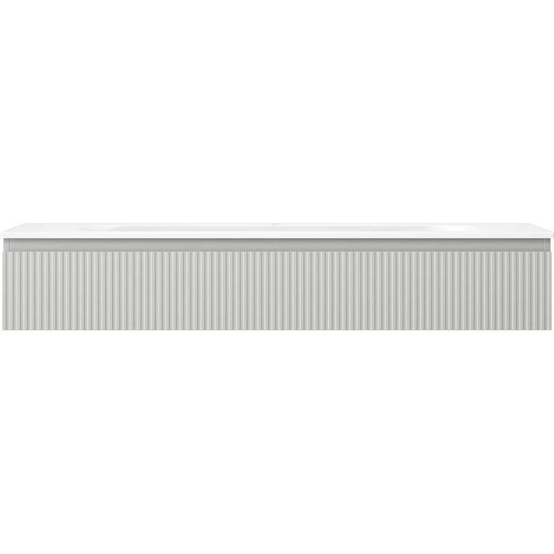 Mexen Rivel vonios spintele 140 cm su kriaukle Vela, 1 stalčius, grioveliais, pilka matinė/balta matinė